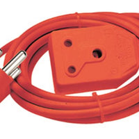 Red Extension Lead 3-Pin Plug, 3.5m Cable, SABS Approved Power Cord