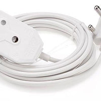 White Extension Cord with 3-Pin Plug & 2 Sockets | Light Duty, SABS Approved Extension Lead