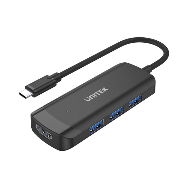 UNITEK H1110B UHUB Q4+ USB TYPE-C 4-IN-1 HUB WITH 4K @30HZ HDMI - HUB-USB-3P-H1110B