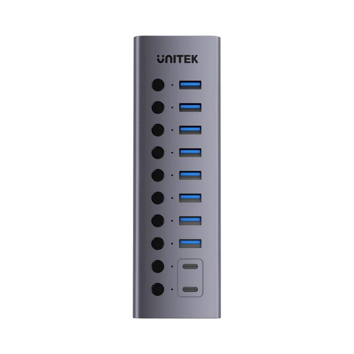 UNITEK10IN1 USB-C 5GBP HUB-PWER SWITCH(H1315B01-EU - USB-C-HUB-10-IN-1-EU
