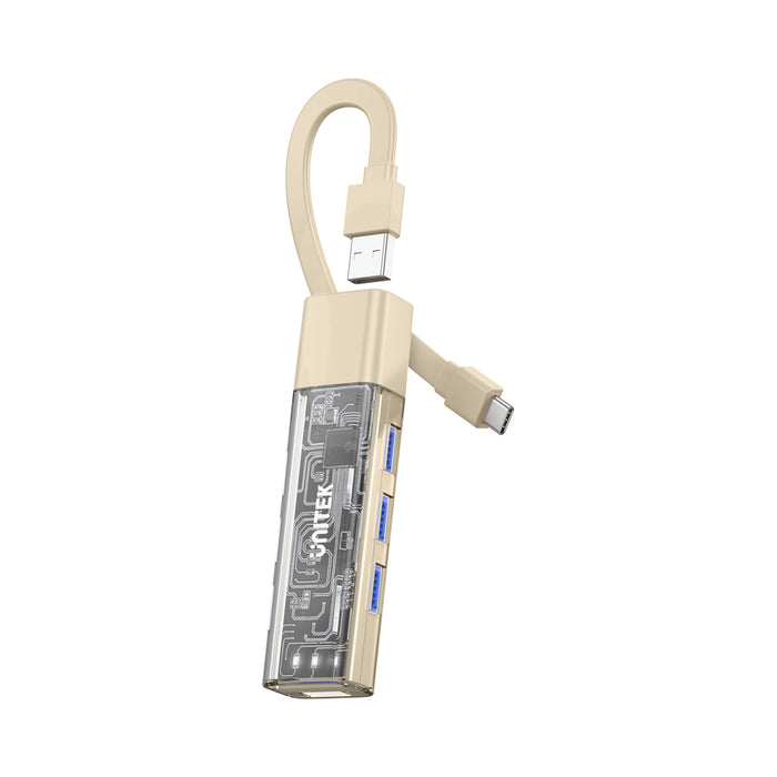 UNITEK USB TYPE-C 4 PORT USB3.0 HUB BI-DI (CREAM) - HUB-CAB-H1319A-CL