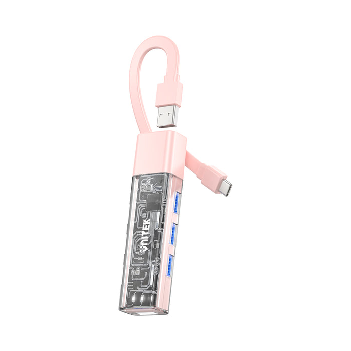 UNITEK USB TYPE-C 4 PORT USB3.0 HUB BI-DI (PINK) - HUB-CAB-H1319A-PK
