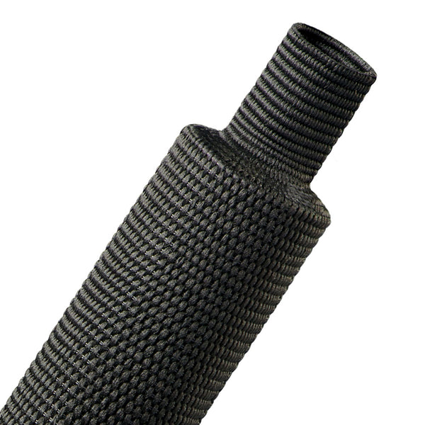 1M HEATSHRINK FABRIC 40MM TO 20MM BLACK(H2F1.58BK) - NET-SOCK-H2F1.58BK