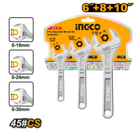 INGCO WRENCH ADJ 150-250MM 3PCS