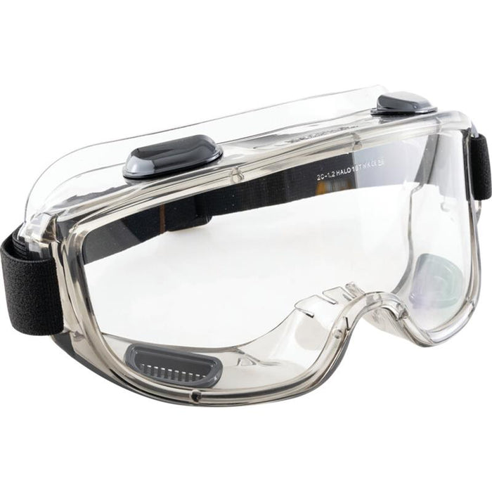 Halo Tiger Smoke Safety Goggles: Vented, Clear Anti-Fog Lens. Protective Eye Wear for Lab, Construction, Work. Shop Now!