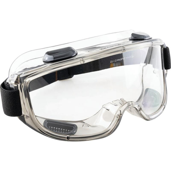 Halo Tiger Smoke Safety Goggles: Vented, Clear Anti-Fog Lens. Protective Eye Wear for Lab, Construction, Work. Shop Now!