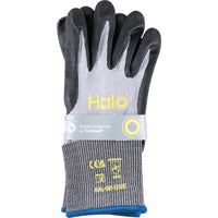 Halo Cut B Nitrile Palm Coated Work Gloves, Size 10. Expert Protection by Cromwell. Gray & Black.