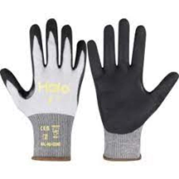 HALO Cut F 18 Gauge Nitrile Palm Coated Gloves - Size 8, Cut Resistant Work Gloves