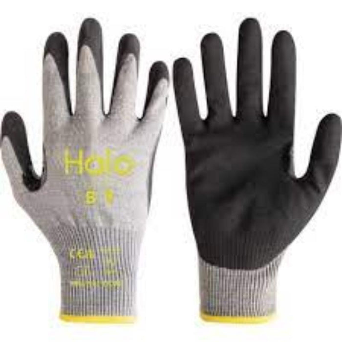 Halo Cut F Gloves: 18 Gauge Nitrile Coated Safety Work Gloves - Size 9. Protect Your Hands! Shop Now!