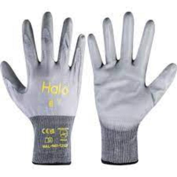 Halo Cut B Gloves, 18 Gauge PU Coated Safety Gloves Size 7 | Cut Resistant Industrial Work Gloves for Hand Protection
