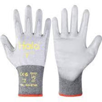 HALO Cut F Gloves - 18 Gauge PU Palm Coated, Size 9 - Cut Resistant Work Gloves, Safety Hand Protection