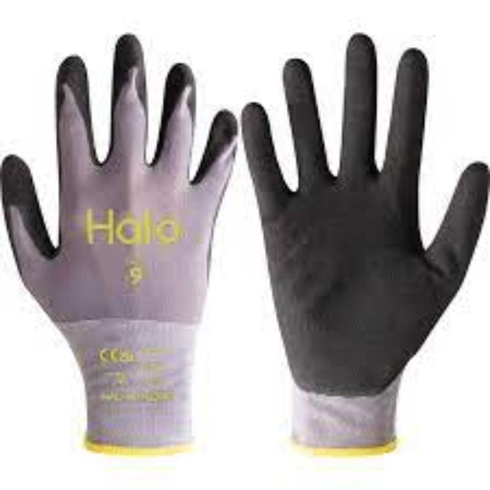 Halo 18 GAUGE LINER SANDY NITRILE PALMCOATED SIZE 9