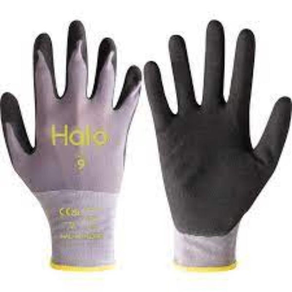 Halo 18 GAUGE LINER SANDY NITRILE PALMCOATED SIZE 9