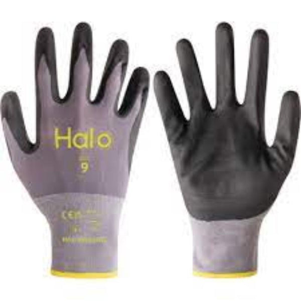 Halo 18 GAUGE LINER FOAM NITRILE PALMCOATED SIZE 6