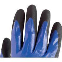 Halo Nitrile Double Coated Work Gloves Size 10 - Protective Gloves, Industrial Gloves, Blue/Black Nitrile Gloves