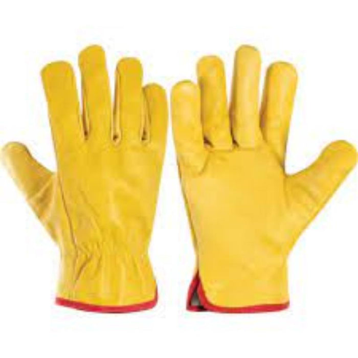 HALO YELLOW COWHIDE UNLINED DRIVERSGLOVES SIZE 10, gloves, unlined, driver gloves, cowhide, yellow