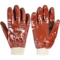 Halo PVC Coated Knit Wrist Gloves Red SZ-8 | Durable Work Gloves, Protective Handwear | Buy Online