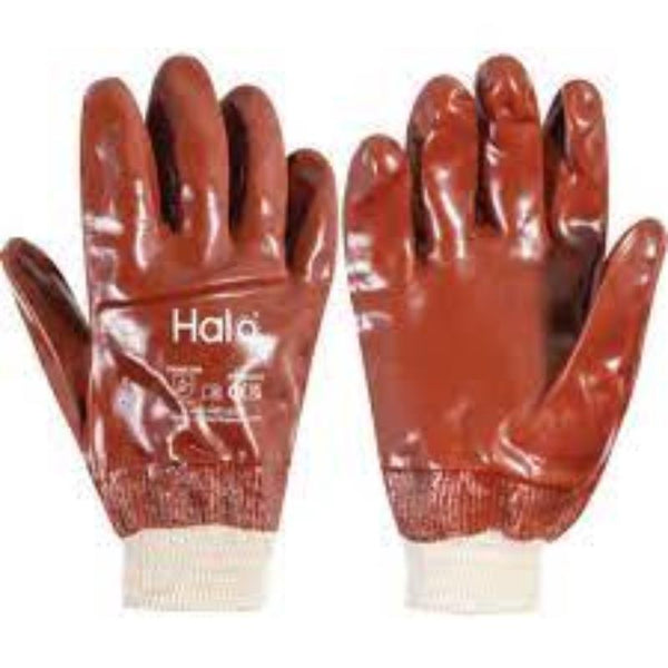 Halo PVC Coated Knit Wrist Gloves Red SZ-8 | Durable Work Gloves, Protective Handwear | Buy Online