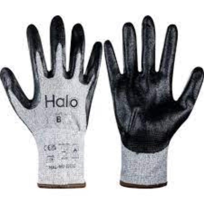 Halo Cut B Nitrile Work Gloves Size 8 - HAL9612210E - 13G Foam Palm Coated Cut Resistant Safety Gloves