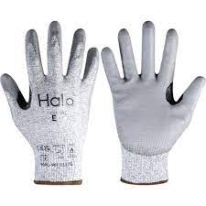Halo Cut E PU Palm Coated Glove Size 8 - Cut Resistant Work Gloves - Chavda.com