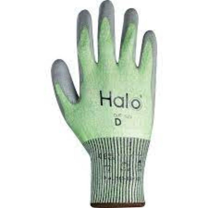 CROMWELL Seamless Nylon Pu Palm Coated Cutd Gloves Grey/Green Sz-7 - HAL9614871B