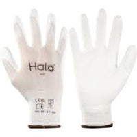 Halo White Nylon PU Coated Gloves, Size 9. Lightweight Work Gloves, Protective Handwear, Durable, chavda.com.
