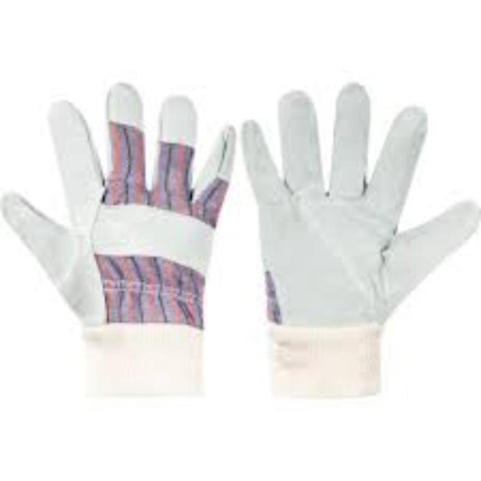 Halo Chrome Leather Rigger Gloves - Work Gloves, Knitted Wrist, SZ 10. Protective Handwear from chavda.com