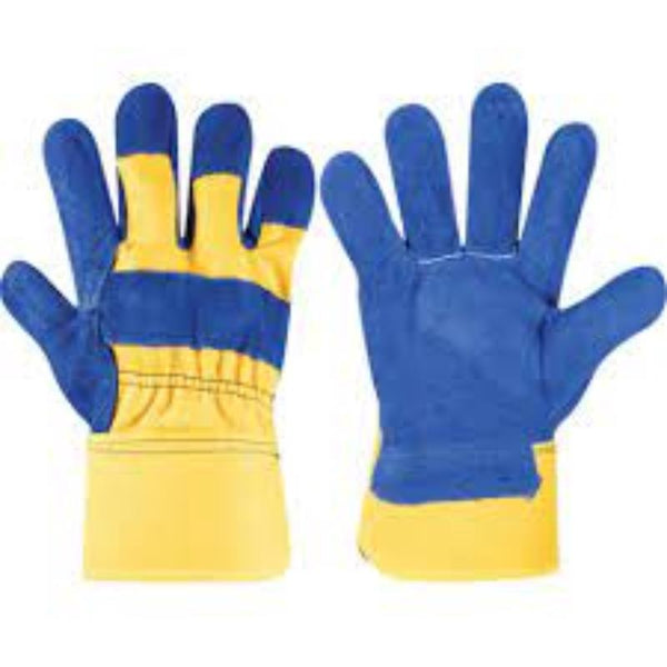 HALO Superior Split Leather S5 Rigger Gloves Blue/Gold chavda.com - Heavy Duty Work Gloves