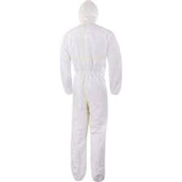 White Hooded Coverall Type 5/6 - Small Size Protective Suit | Safety Gear for Lab, Construction, Painting