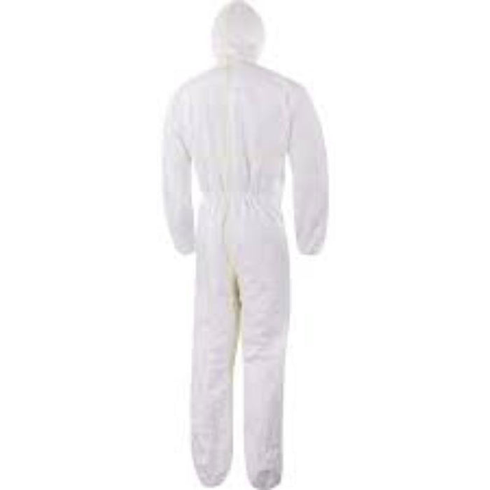 White Hooded Coverall Type 5/6 - Small Size Protective Suit | Safety Gear for Lab, Construction, Painting