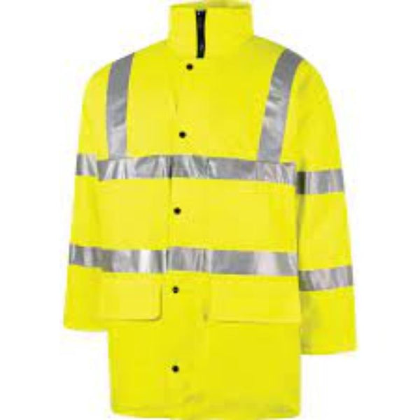 High Visibility Breathable Coat - EN20471 Class 3 Safety Jacket - Yellow Workwear - 3XL - chavda.com