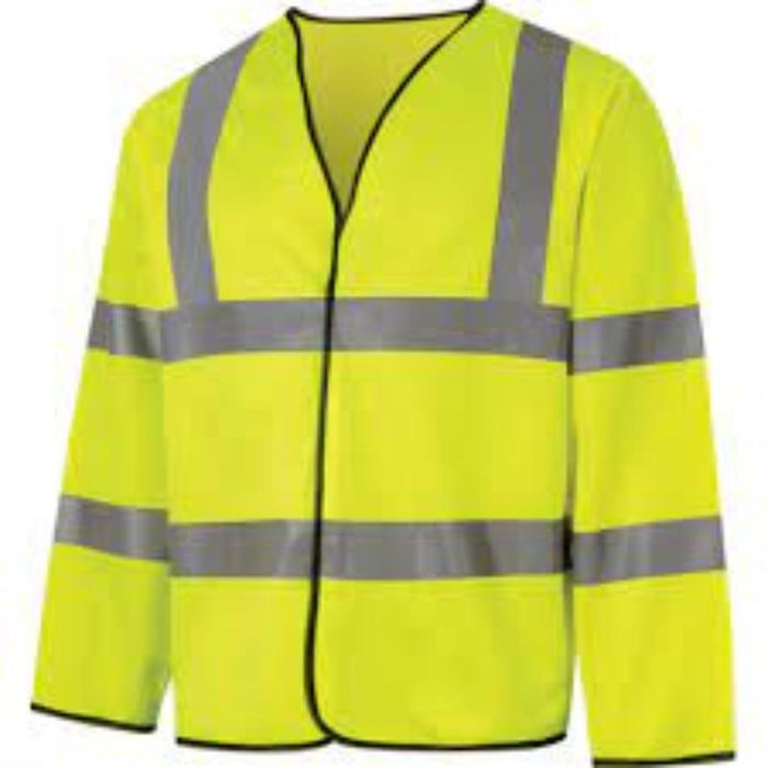 High-Visibility Yellow Jacket, EN20471 Safety Workwear, 4XL Size