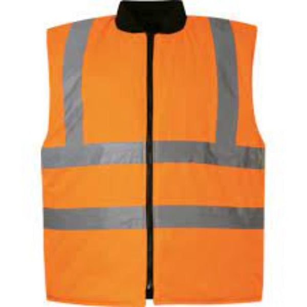 CROMWELL Hi-Vis Reversible Bodywarmer EN20471 Orange XL - Safety Vest Workwear Visibility High Visibility Jacket