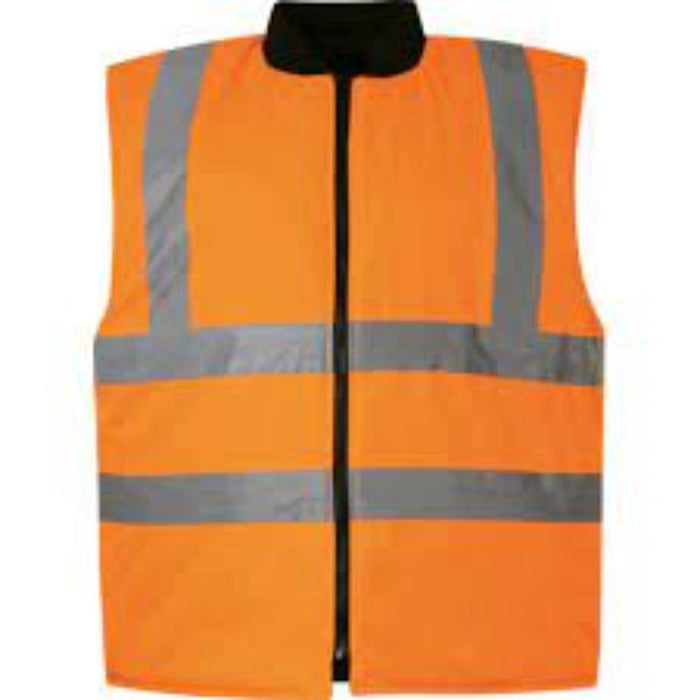 Hi-Vis Reversible Bodywarmer EN20471 Orange 2XL - High Visibility Safety Vest for Work, Construction, and Outdoor Activities
