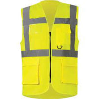 Hi-Vis Executive Safety Vest, Yellow, EN20471 Certified. High Visibility Workwear.
