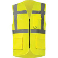 CROMWELL Hi-Vis Executive Safety Vest, Yellow, 2XL, EN20471 Certified - HAL9624724E