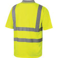 Hi-Vis Polo Shirt EN20471 Yellow XL | High Visibility Safety Workwear