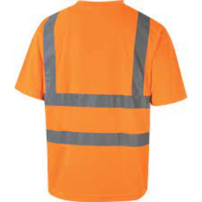 Hi-Vis Orange T-Shirt EN20471 Safety Shirt Breathable Workwear by chavda.com