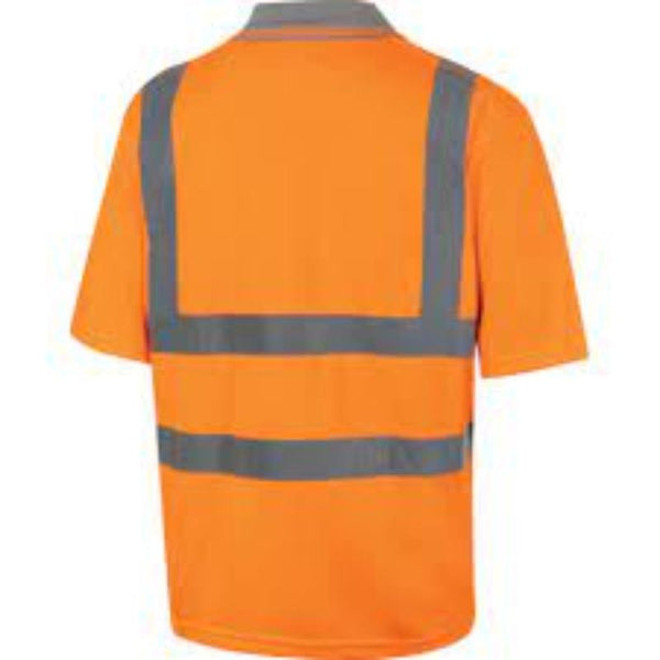 Hi-Vis Orange Polo Shirt EN20471 Safety Workwear HAL9624737H | Chavda.com