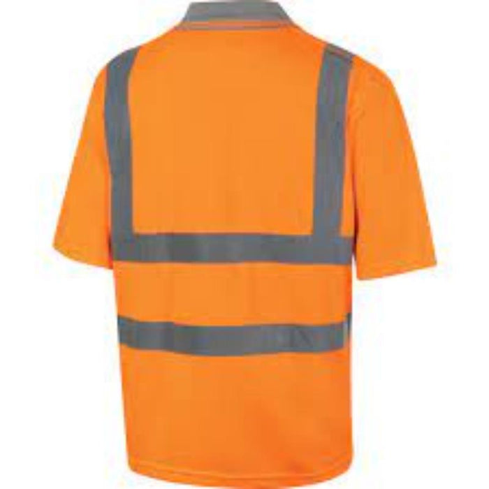 CROMWELL Hi-Vis Orange Polo Shirt (EN20471, 2XL) - Safety Workwear, High Visibility reflective