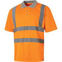 Hi-Vis Orange Polo Shirt, EN20471 Certified. High Visibility Safety Workwear. Cromwell HAL9624740L - 4XL Size.