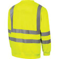 Hi-Vis Yellow Sweatshirt EN20471 Compliant | Safety Workwear with Reflective Stripes | High Visibility Sweatshirt for Men and Women