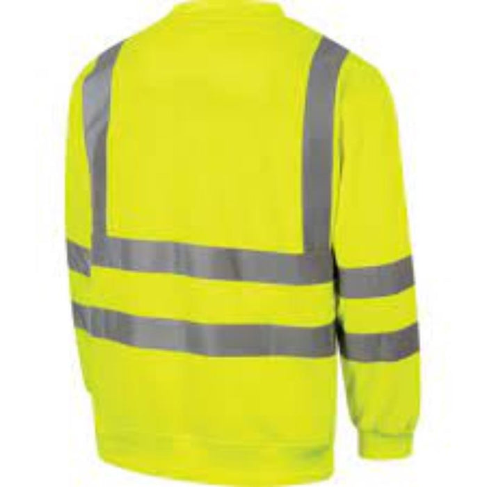 Hi-Vis Yellow Sweatshirt EN20471 Compliant | Safety Workwear with Reflective Stripes | High Visibility Sweatshirt for Men and Women