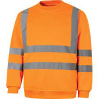 Hi-Vis Orange Sweatshirt, EN20471 Certified, 4XL. High Visibility Safety Workwear, Reflective Stripes, Cromwell Brand