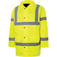 Hi-Vis Waterproof Coat Yellow XL | EN20471 Compliant Safety Jacket | Chavda.com