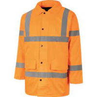 Cromwell Hi-Vis Waterproof Coat, Orange, EN20471 Certified, Size 2XL - High Visibility Safety Workwear Jacket