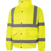 Hi-Vis Yellow Ripstop Bomber Jacket EN20471: High Visibility Safety Jacket for Work, Construction, and Outdoor Activities
