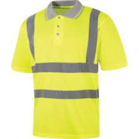 Hi-Vis Yellow Breathable Polo Shirt EN20471 Size L - Cromwell High Visibility Workwear for Safety