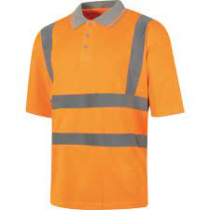Cromwell Hi-Vis Orange Polo Shirt: Breathable Safety Workwear, EN20471 Certified