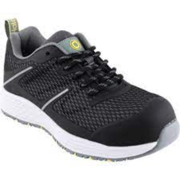 HALO Fabric Safety Trainer S3 SRC Size 5 Work Shoe - Black Protective Footwear for Construction, Industrial Jobs